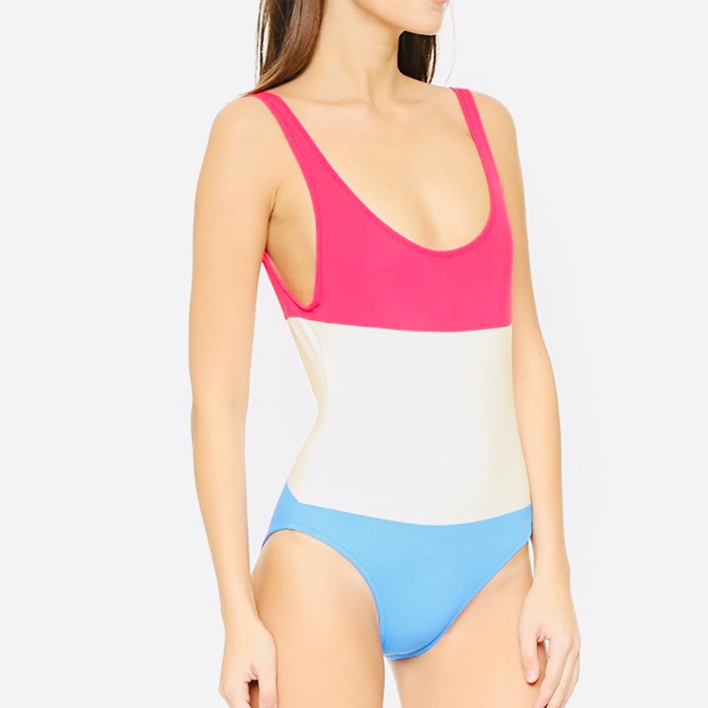 Solid & Striped color block bathing suit